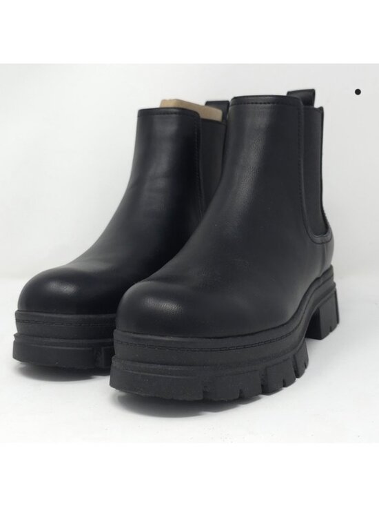 Nine West Shoes - Nine West Black Chunky Lug Chelsea Booties 7M